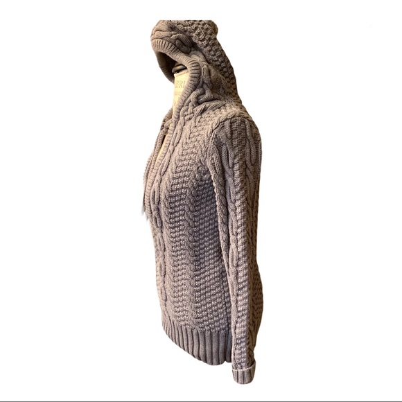 MODA International Cable Knit Hooded Sweater - S - Picture 3 of 11